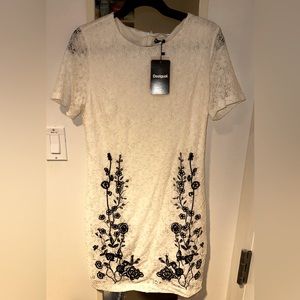 White Desigual dress.